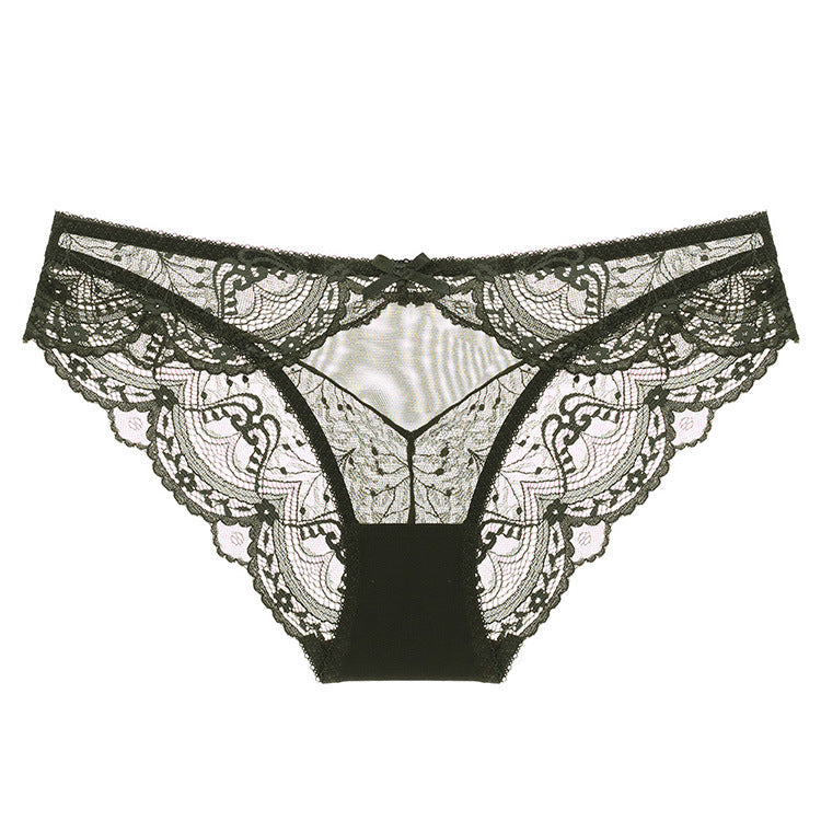 women's lace briefs with floral lace design and breathable fabric