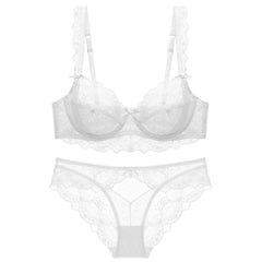 AirLight Lace – Ultra-Thin Transparent Bra Set (Black Version) [9241]