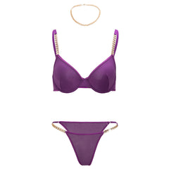 Silver Rush – Mesh & Chain Bra Set [XH021]