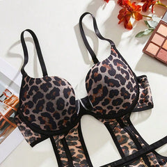 Leopard Charm – Wild Print Bodysuit with Accessories Set [A6553]